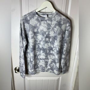 Athleta studio to street grey and white tie dye sweatshirt